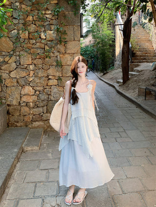 Three-Dimensional Flower Sling Dress