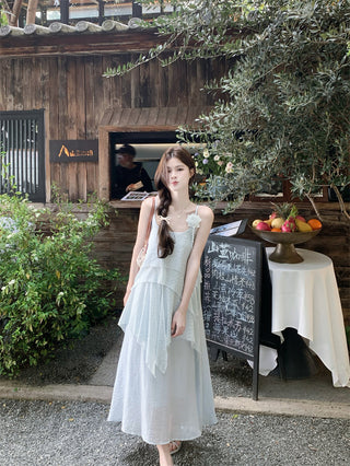 Three-Dimensional Flower Sling Dress