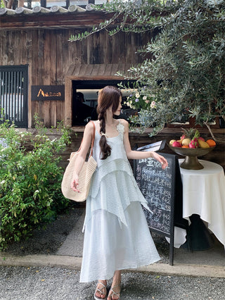 Three-Dimensional Flower Sling Dress