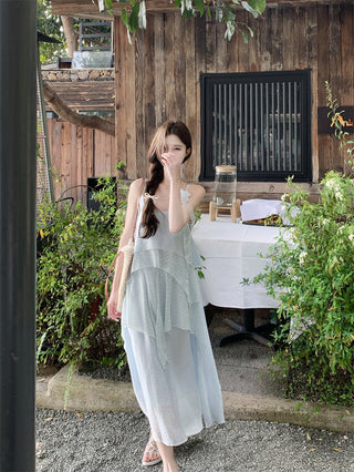 Three-Dimensional Flower Sling Dress