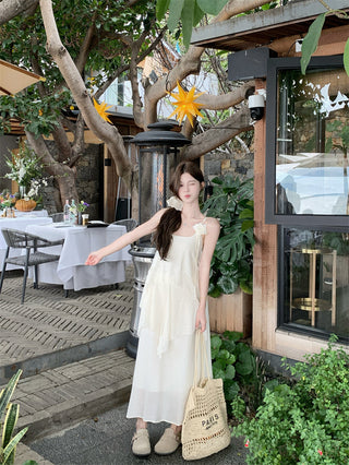 Three-Dimensional Flower Sling Dress