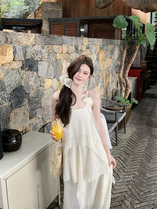 Three-Dimensional Flower Sling Dress