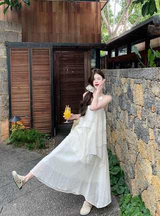 Three-Dimensional Flower Sling Dress