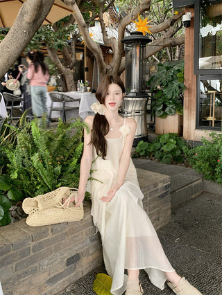 Three-Dimensional Flower Sling Dress