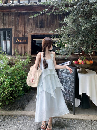 Three-Dimensional Flower Sling Dress