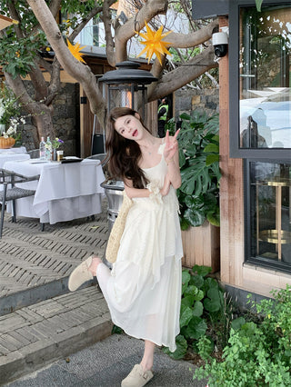 Three-Dimensional Flower Sling Dress