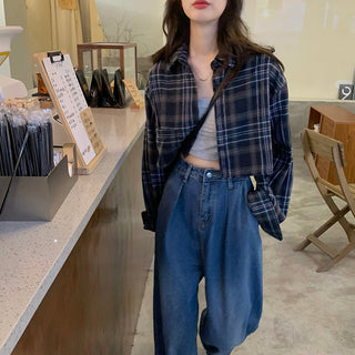 Retro Check Lapel Shirt
