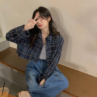 Retro Check Lapel Shirt
