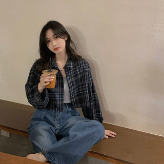 Retro Check Lapel Shirt
