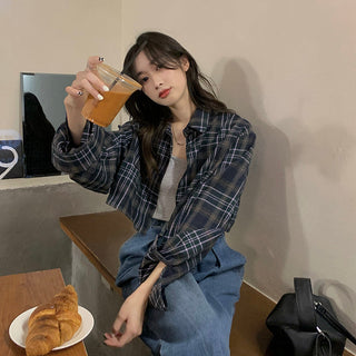 Retro Check Lapel Shirt
