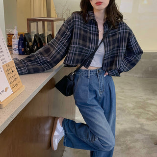Retro Check Lapel Shirt
