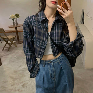 Retro Check Lapel Shirt