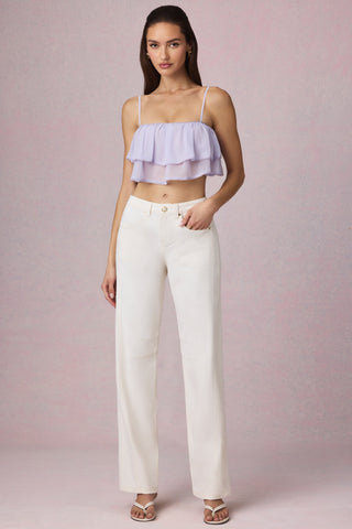 Ruffled Cropped Camisole Top in Lilac