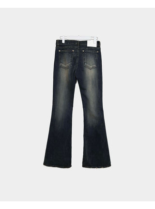Deep Ochre Wash Low-Rise Stretch Semi-Bootcut Denim Jeans