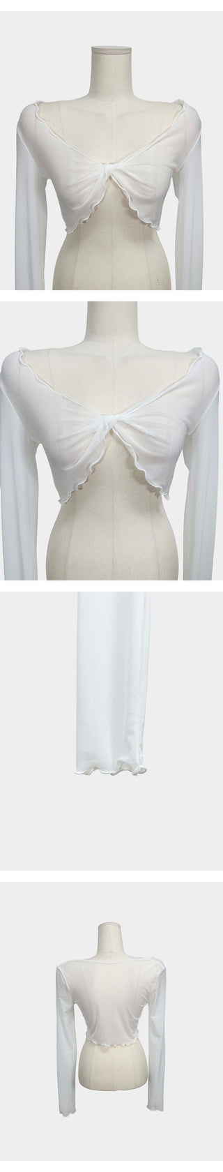 Beach Twisted See-through Long Sleeve Cover-up T-shirt