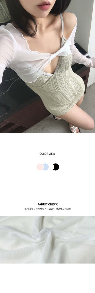 Beach Twisted See-through Long Sleeve Cover-up T-shirt