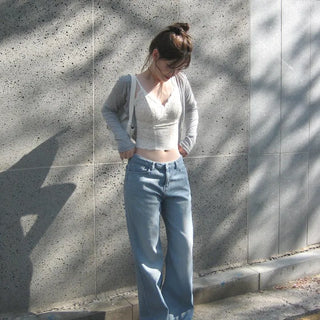 Andy Summer Fudge Low-Rise Wide Denim Jeans