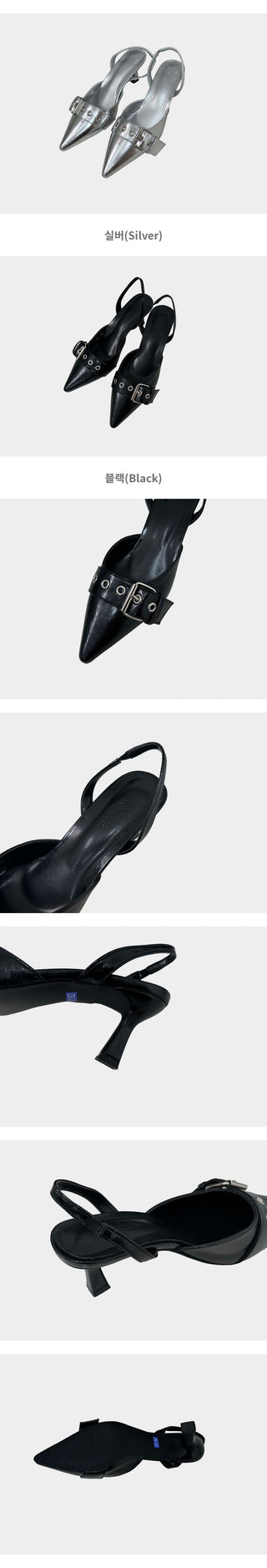 Wreath Buckle Belted Eyelet Leather Stiletto Mule Heels