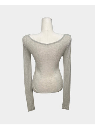 Shiro Deep V-Neck Tencel Salanta Loose Slim Thin Long Sleeve T-Shirt