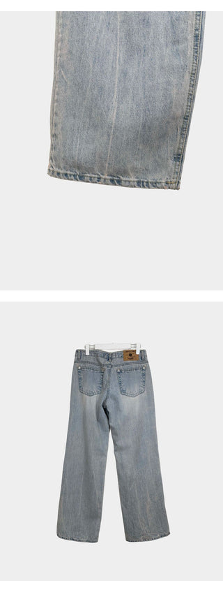 Teen Pink Washed Low-Rise Vintage Semi-Wide Denim Jeans