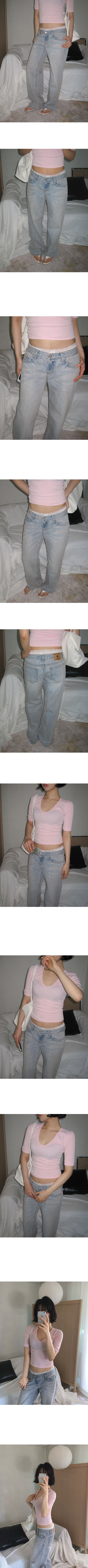 Teen Pink Washed Low-Rise Vintage Semi-Wide Denim Jeans