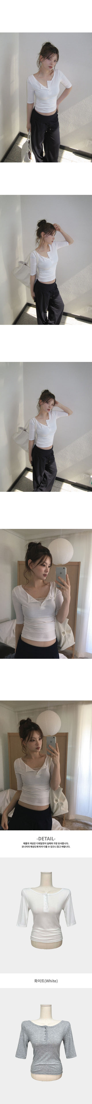 Your Button Henley Neck Sleeve Stretch Slim Daily Short Sleeve T-Shirt