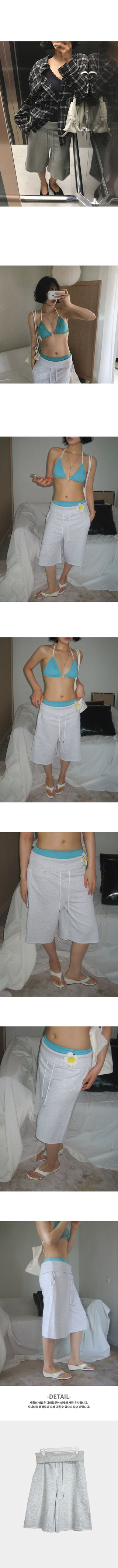 Flip Folding Low-Rise Capri Knee-Length Bermuda Training Elastic Waist Pants