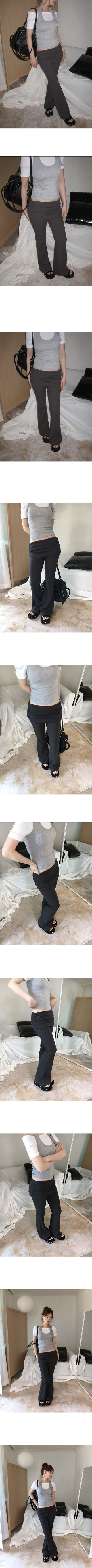 Funnel Shirred Folding Elastic Skirt Low-Rise Bootcut Training Pants