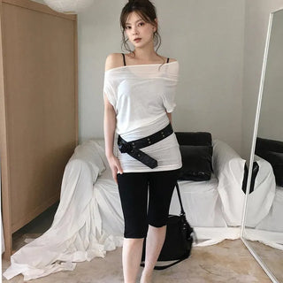 Runny Elastic Stretch Length Capri Lace Pants
