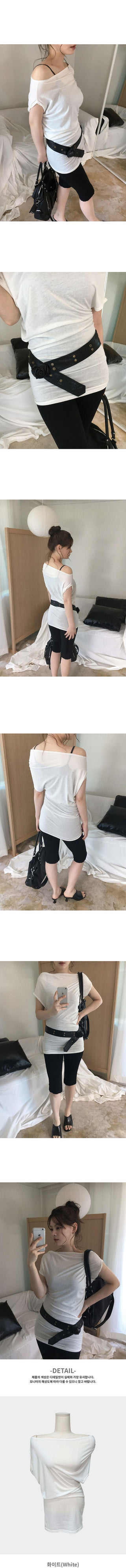 Beats Shirred Off-Shoulder Loose Slim Layered Short Sleeve Mini Dress T-Shirt