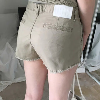 Etting Cut Low-Rise Stitch Cotton Shorts