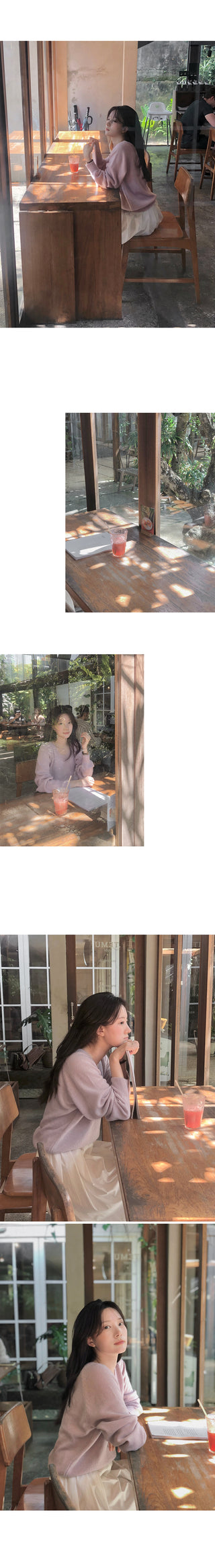 U-neck pastel knit