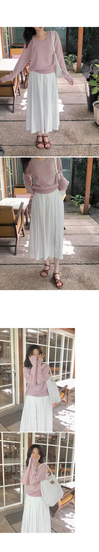 U-neck pastel knit