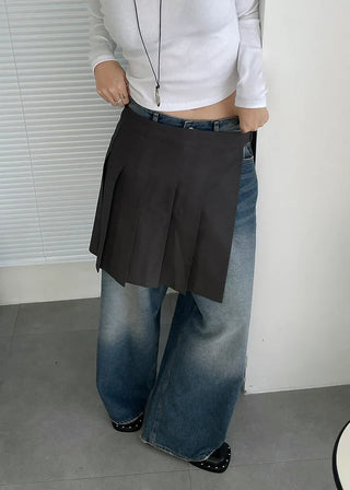 layered buckle pleats SK (2c)