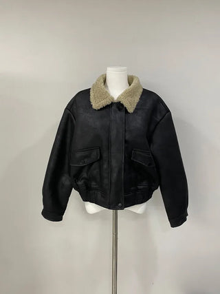 Dusty fur collar jacket