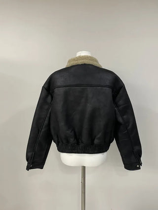 Dusty fur collar jacket