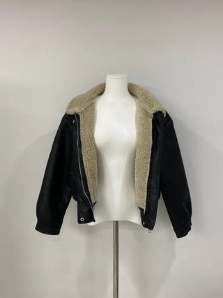 Dusty fur collar jacket
