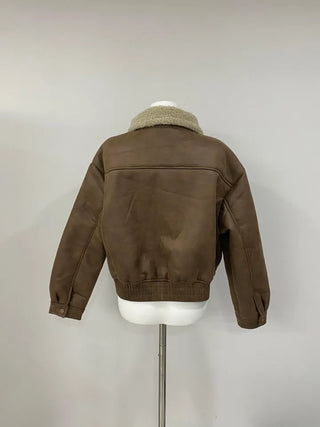 Dusty fur collar jacket