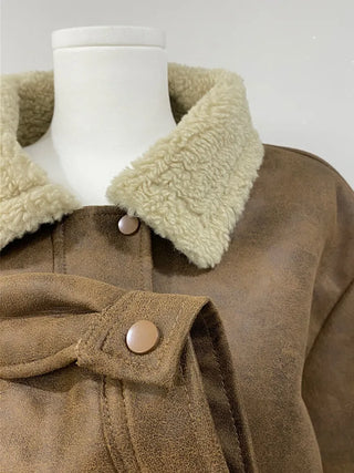 Dusty fur collar jacket