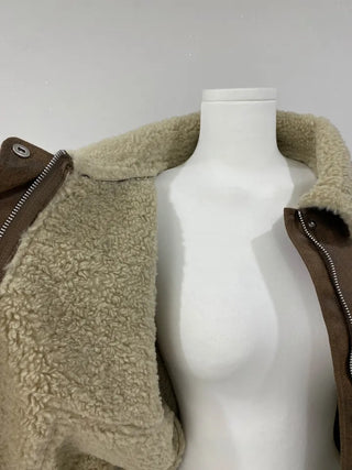 Dusty fur collar jacket