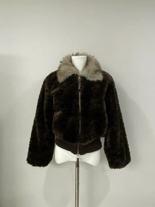 Elide Collar Fur Jacket