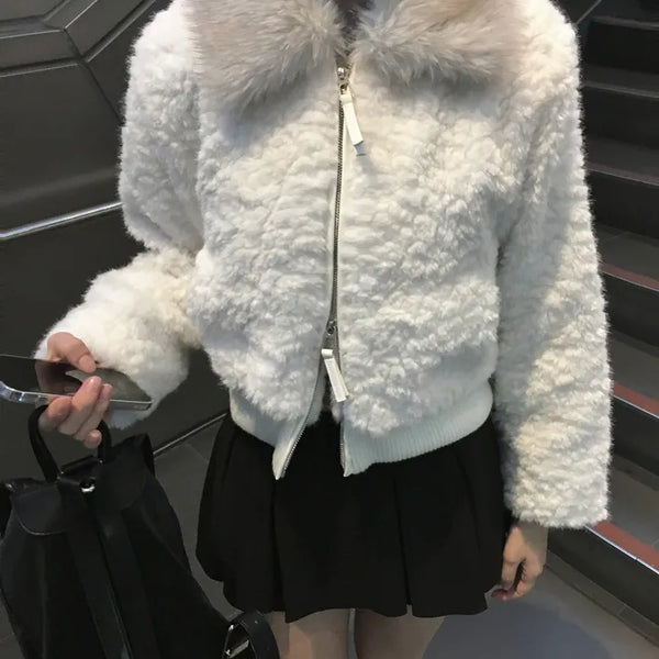 Elide Collar Fur Jacket