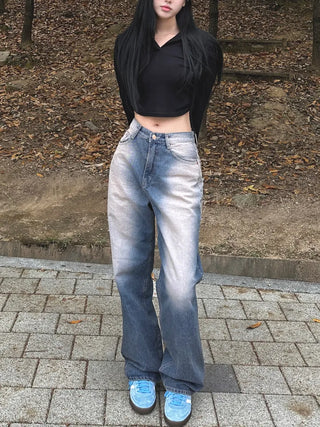 Slap pink washed denim pants