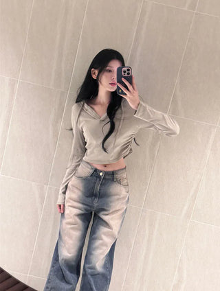 Slap pink washed denim pants