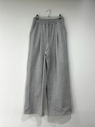 Fleece one-tuck wide training pants