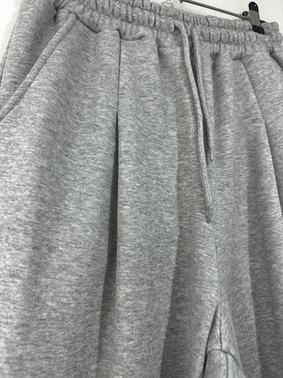 Fleece one-tuck wide training pants