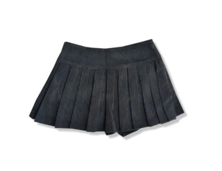 Corduroy pleated mini skirt
