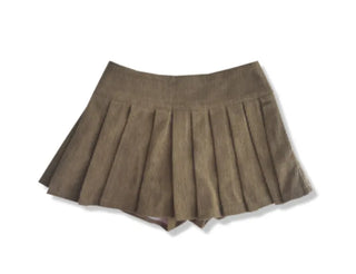 Corduroy pleated mini skirt