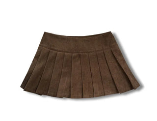 Corduroy pleated mini skirt