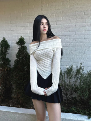 Corduroy pleated mini skirt